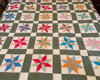 hand pieced hand quilted star quilt