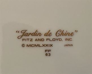 Fitz and Floyd china set, "Jardin de Chine"