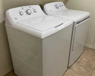GE top loading washer and dryer.