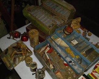 Great Old Vintage Fishing Tackle and Tackle Boxes