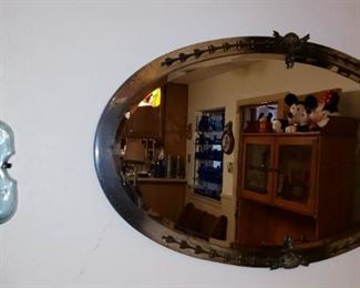 antique mirror blue glass