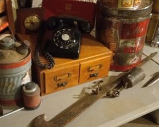 card catalog rotary phone antique