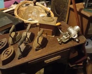 cast iron irons antique table