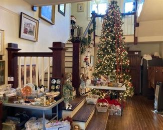 Grand entry hall. The large tree is not for sale yet.