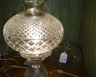 Vintage Irish Waterford hurricane lamp.