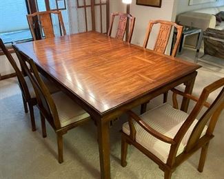 Century Furniture Asian Style Dining Table & 8 Chairs & 2 Extra Leaves (Photo 1 of 5) 