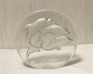 Viking Glass Dolphins Figurine (Photo 1 of 2)
