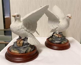 White Dove Porcelain Figurines, Andrea by Sadek (Photo 1 of 2)
