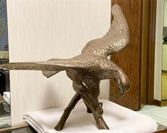 Large Brass Eagle Sculpture (Photo 1 of 3)