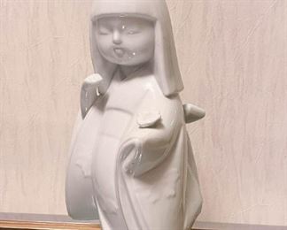 White Ceramic Japanese Girl Figurine