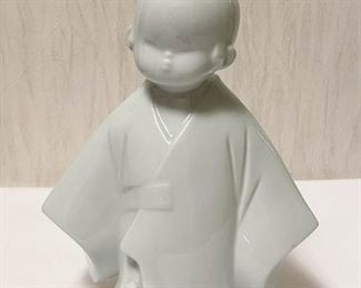 White Ceramic Japanese Boy Figurine