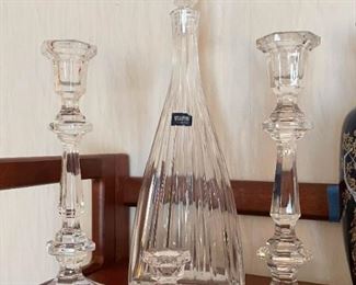 Glass Candlesticks, Decanter 