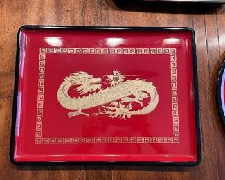 Asian Lacquered Serving Tray