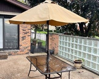 Outdoor / Patio Dining Table, Chairs & Umbrella (Photo 5 of 5)