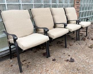 Set of 4 Outdoor / Patio Armchairs with Cushions (Photo 2 of 2)