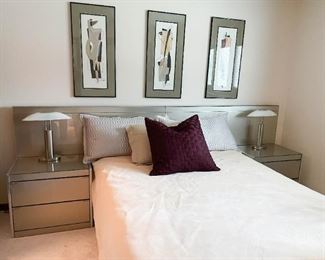 Contemporary Bed / Headboard with Nightstands (Photo 1 of 3)