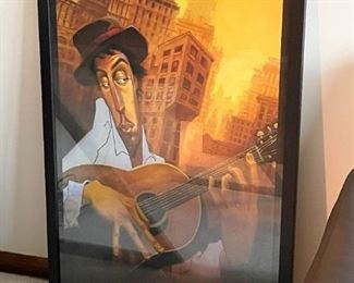 Framed Guitarist Poster