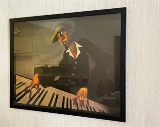 Framed Jazz Pianist Poster