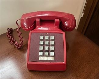 Vintage Red Push Button Telephone