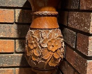 Wood Carved Vase