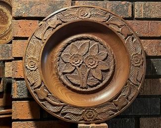 Wood Carved Plate