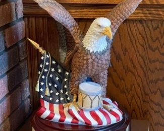 Large Lenox Eagle Figurine with Wooden Pedestal (Photo 1 of 2)