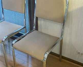 Set of 4 Chrome Side / Dining Chairs (Photo 2 of 2)