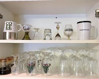 Coffee Mugs, Christmas Glassware, Wine Glasses, Bar Glasses