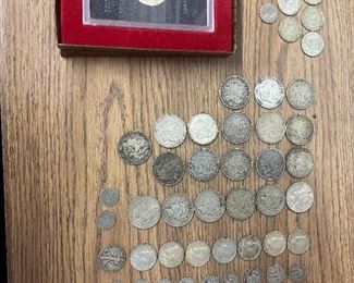We have a few Morgan & Peace Dollars, Half Dollars, dimes, nickels, bust , liberty , Ike 