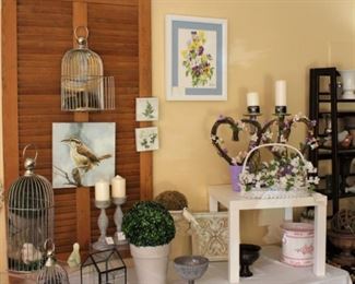 Love these hanging bird cages and other decorative items.  