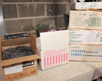 Large amount of floral supplies are available for sale.