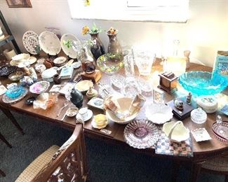 Collectors glass & plates and random plates