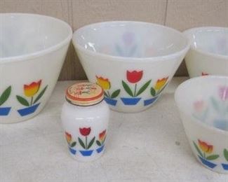 Fireking Tulip Mixing Bowls