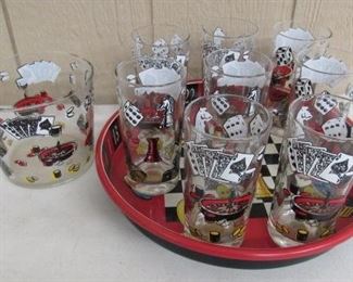 Ice Bucket, Tray & Glasses