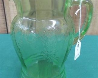 Vaseline Glass Pitcher