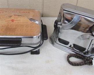 Vintage Waffle Iron & Toaster 
