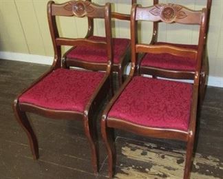 Mahogany Rose Back Dining Chairs