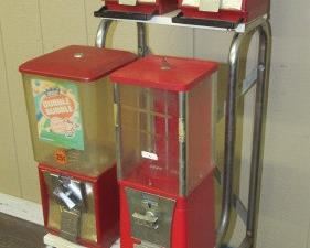 Gum Machines w/Keys on Stand