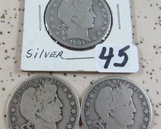 Barber Half Dollars (More Silver Coins Not Pictured)