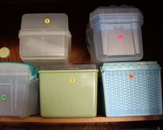 Plastic work boxes, sewing boxes