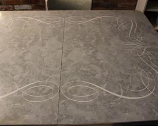Original white scripting on table