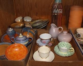 Japanese tea sets, cups and saucers