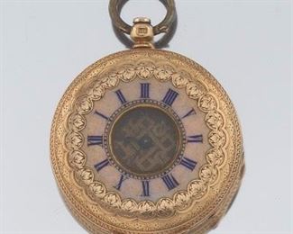  Demi Hunter Enamel Pocket Watch, Circa 1850 