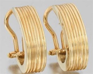  Pair of Gold Halfhoop Earrings 