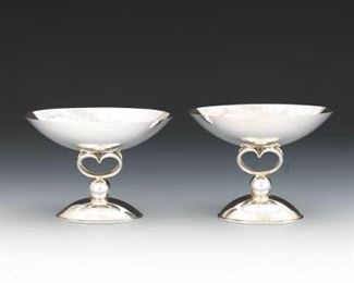  Pair of Sterling Silver Compotes 
