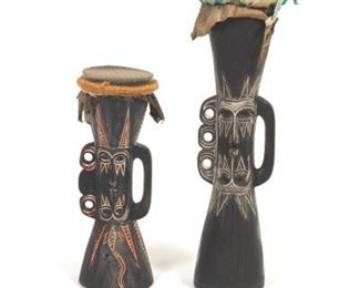  Two Papua New Guinea Sepik River Drums