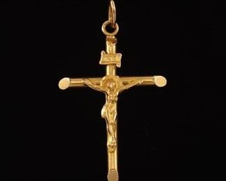 14k Gold Crucifix Pendant 