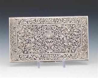 800 Silver Arabesque Design Large Cigarette Case 