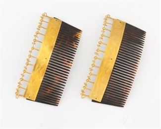 A Pair of Gold Mounted Hair Combs 