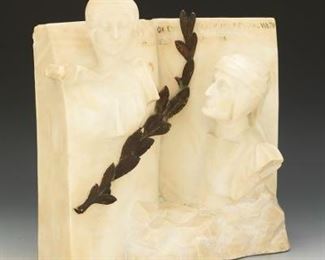 Alabaster Sculpture of Dante and Beatrice
